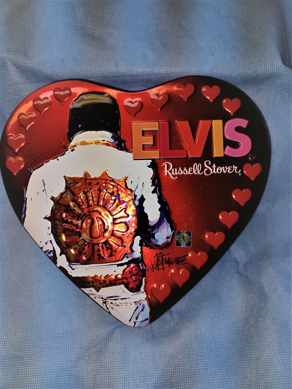 Russell Stover Valentine  Elvis Presley Collector Heart Shaped  Tin
