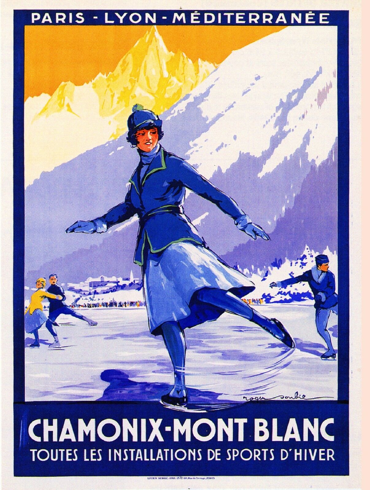 Chamonix - Mont Blanc France French European Travel Art Poster Advertisement
