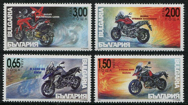 Herrickstamp New Issues Bulgaria Sc.# 4782-85 Motorcycles 2016 Mint Nh