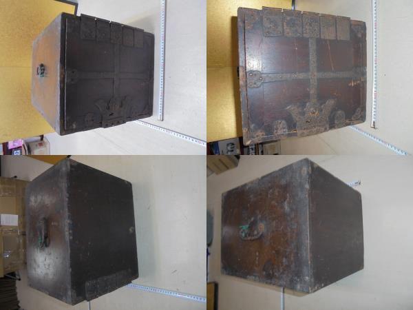 Funa-dansu 44 Cm Japanese Wooden Money Safe Box Zenibako Meiji Era 1912 Antique