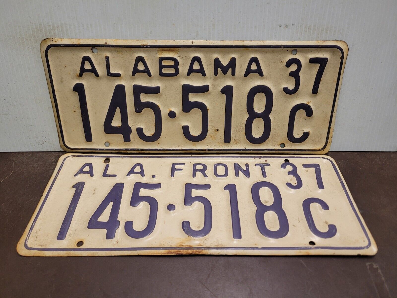 Pair 1947 Alabama  License Plate Tag