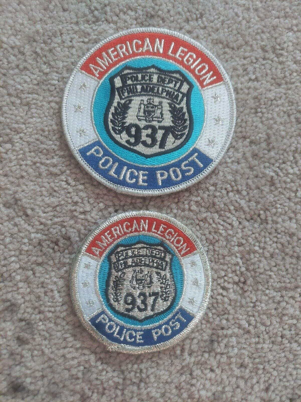 Set Of 2 Philidelphia, Pa. Pennsylvania Police American Legion Post Patches