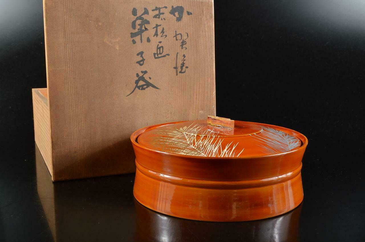 L5108: Japanese Wooden Hida Kashiki Cake Box/confectionery Container W/box