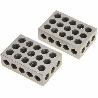 Pair 1-2-3 123 Block Set Precision Matched Mill Milling Machinist 23 Holes