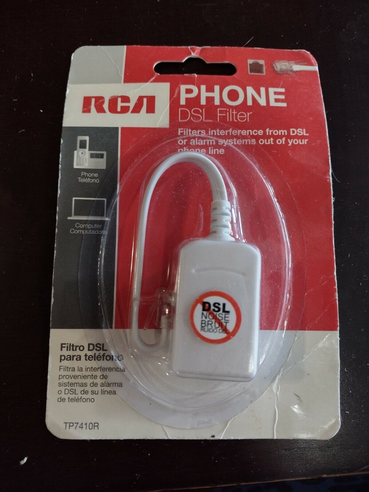 Phone Dsl Filter White Rca Tp7410r - Filter Interference From Dsl/alarms Out