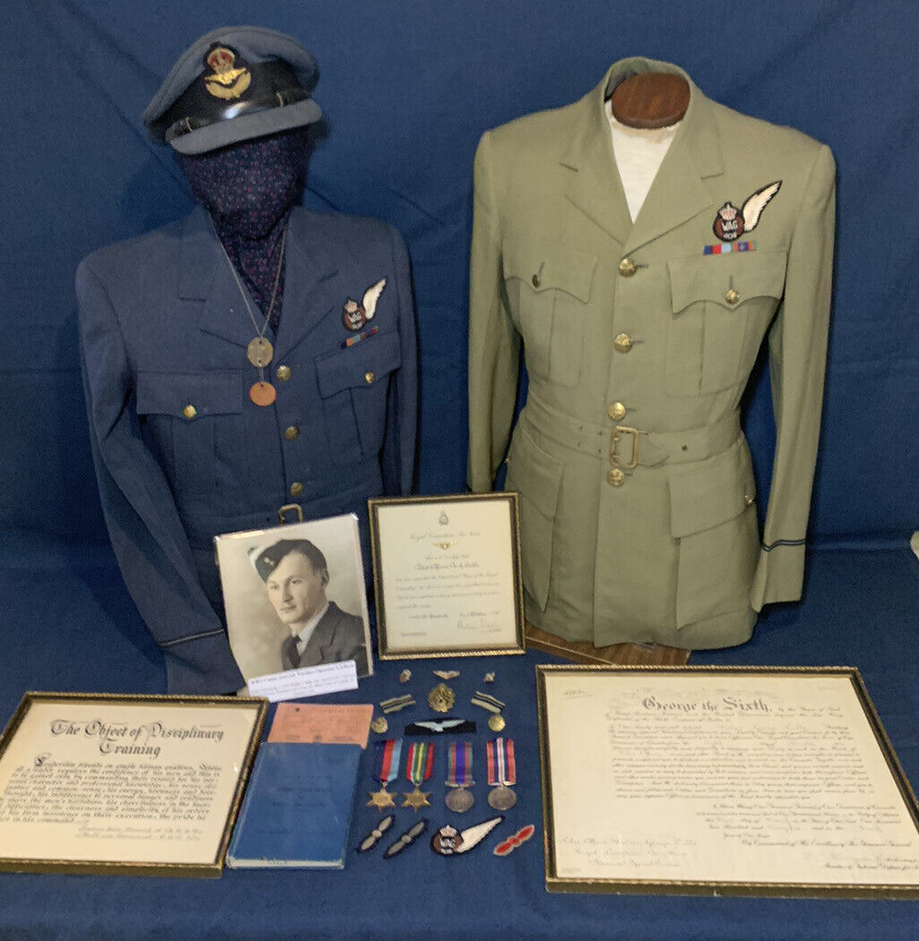 Ww2 Wwii Rcaf Uniform, Medals, Badges, Certificates, Logbook Grouping