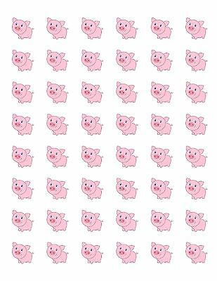 48 Cute Pig Envelope Seals Labels Stickers 1.2" Round