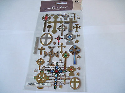 Scrapbooking Stickers Sticko Multiple Crosses Small Large Different Shapes Types