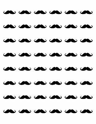 48 Mustache Envelope Seals Labels Stickers 1.2" Round