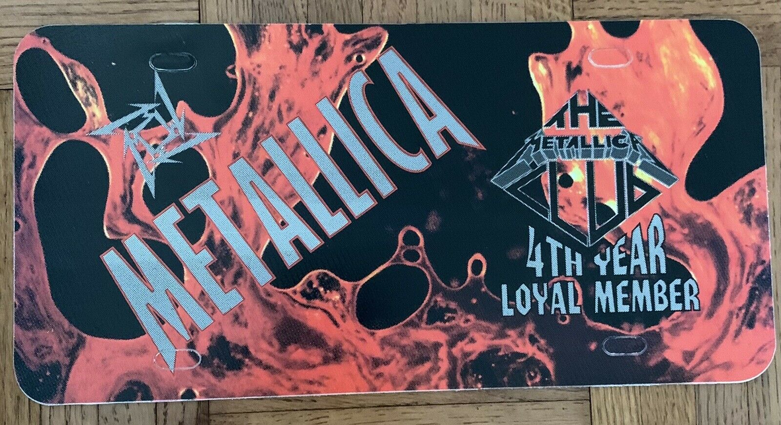 Metallica Club 4th Year Loyal Member License Plate “load Graphics New Never Used