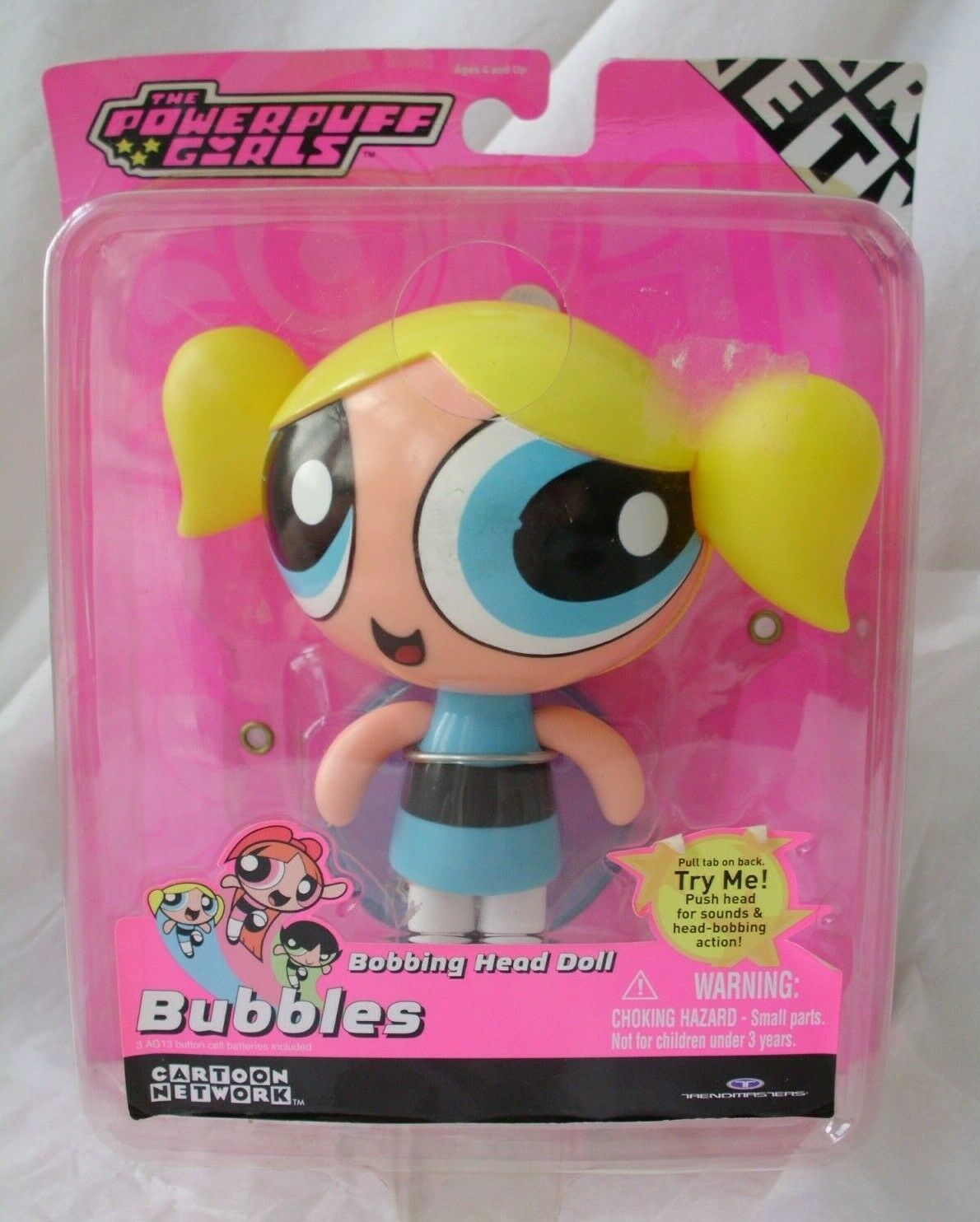 New Powerpuff Girls Bobble Bobbing Head Doll Bubbles Talks & Sounds Trendmaster