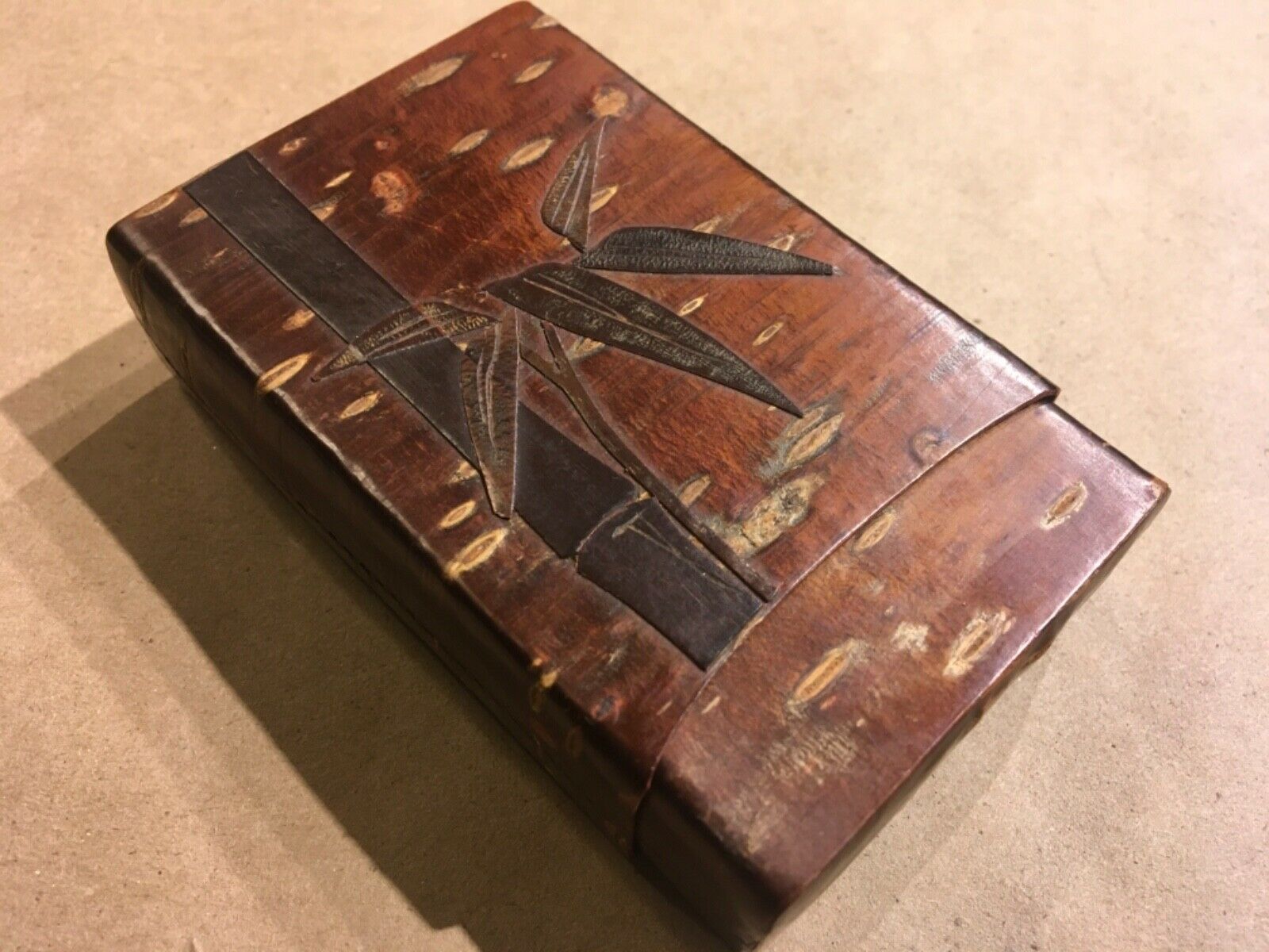 Exquisite Vintage Japanese Bark Cherry Kabazaiku Box Includes Nos Playing Cards!