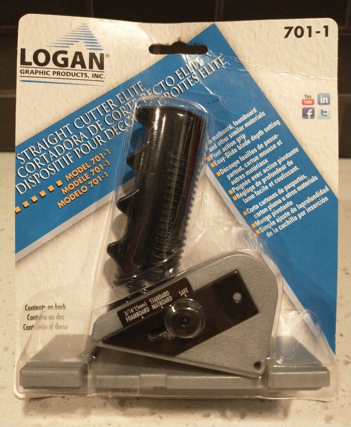 New - Logan 701-1 Straight Cutter Elite - 5 Blades - Cut Matboard And Foamboard