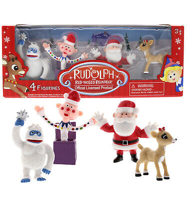 Rudolph The Red-nosed Reindeer Playset Santa Figurine Set 2" Figures, 4 Piece