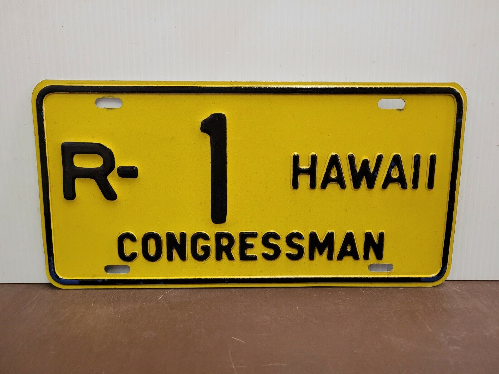 1969 Hawaii Congressman R-1   License Plate Tag Political