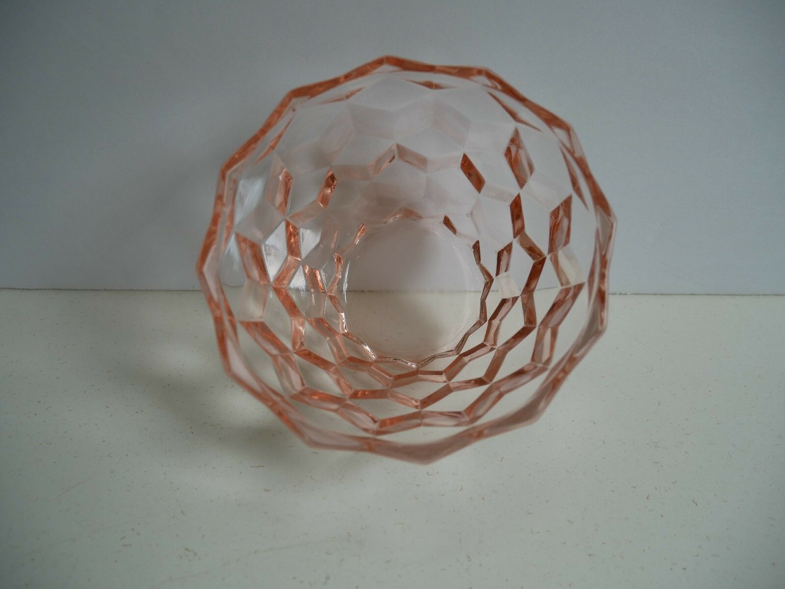 Jeannette Depression Glass Berry Bowl 4" Excellent Condition Cube Pattern