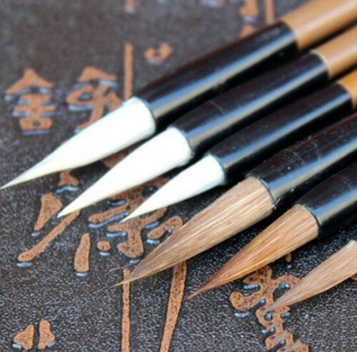 6 Chinese Japanese Water Ink Painting Writing Calligraphy Brush Pen Set Art Tool