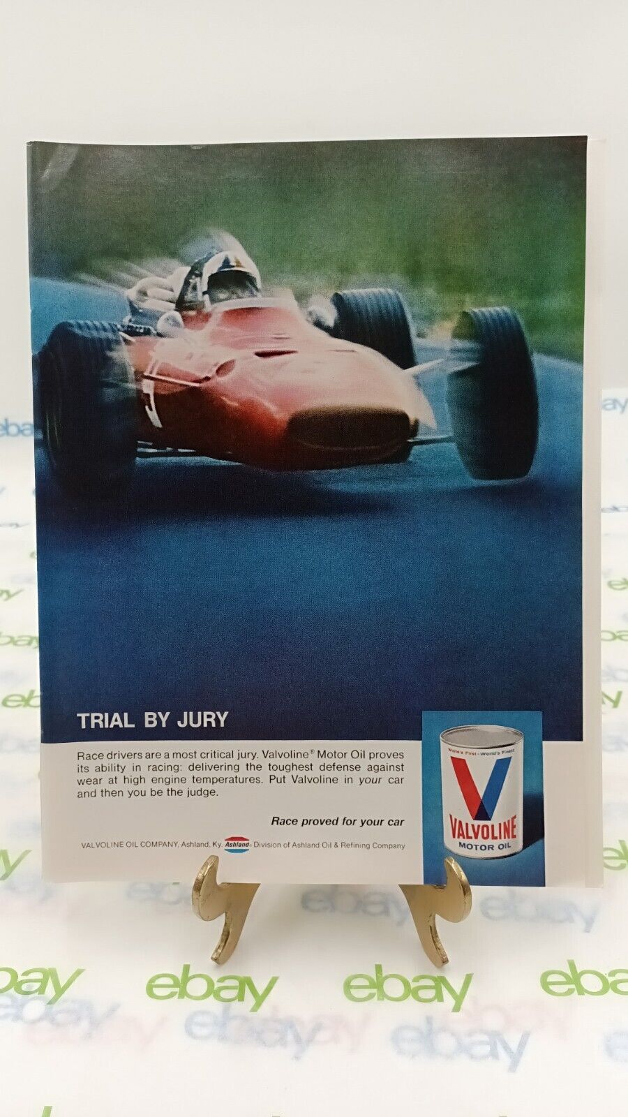 1969 Valvoline Motor Oil  Print Ad Race Proved