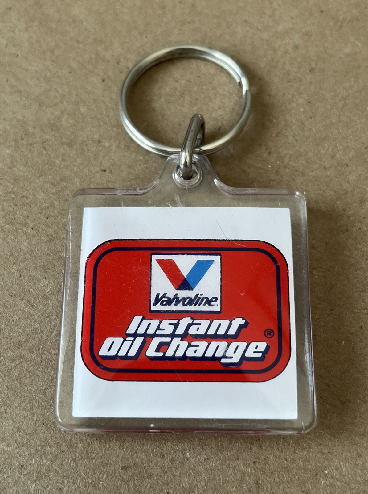 Valvoline Instant Oil Change Keychain Auto Service Oil Gas Vintage Acrylic