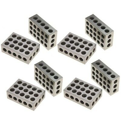4 Pair (8) 1-2-3 Block Set 0.0001" Precision Matched Mill Machinist 123 23 Holes