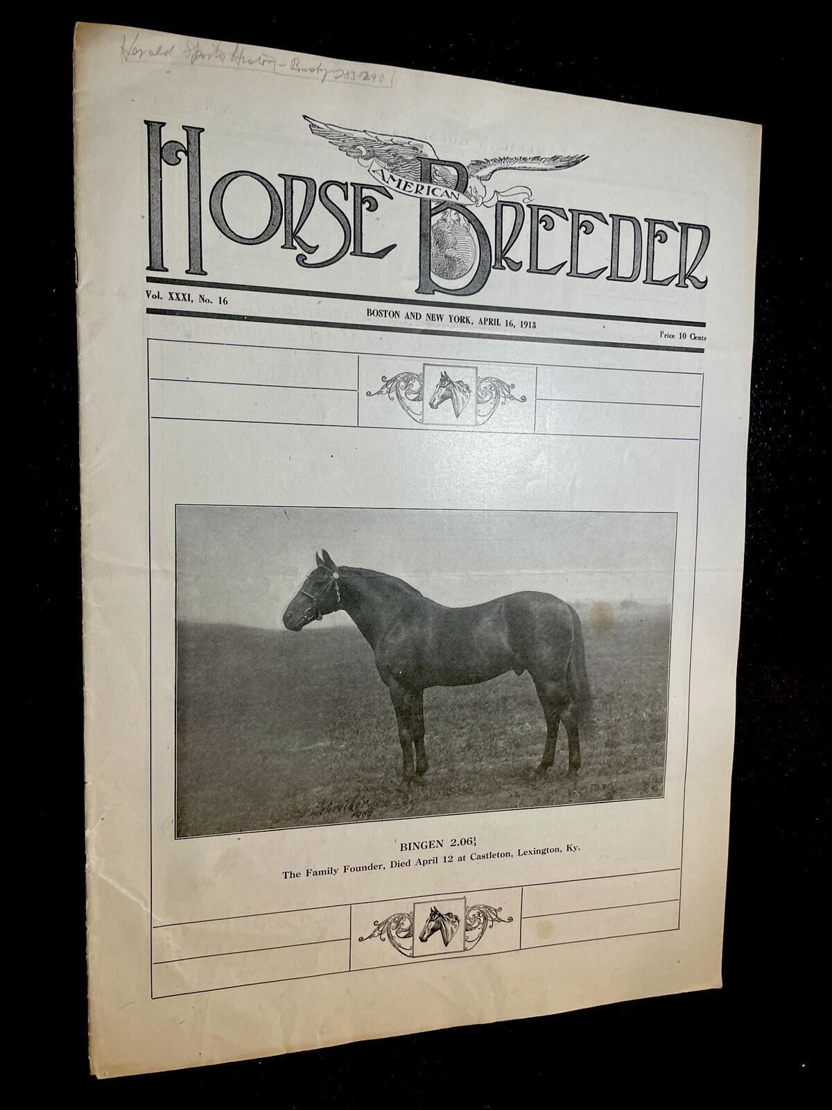 1913 Bingden Horse - Castleton Advertising & Article - Lexington - Kentucky Farm