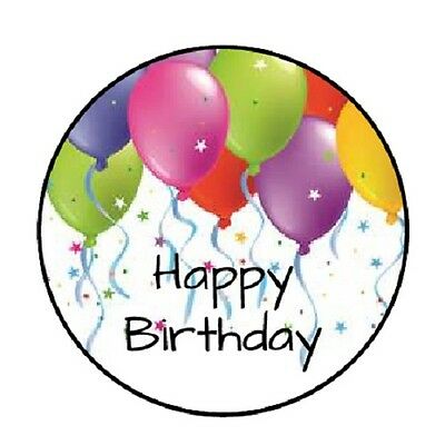 48 Happy Birthday Balloons #4!!!  Envelope Seals Labels Stickers 1.2" Round