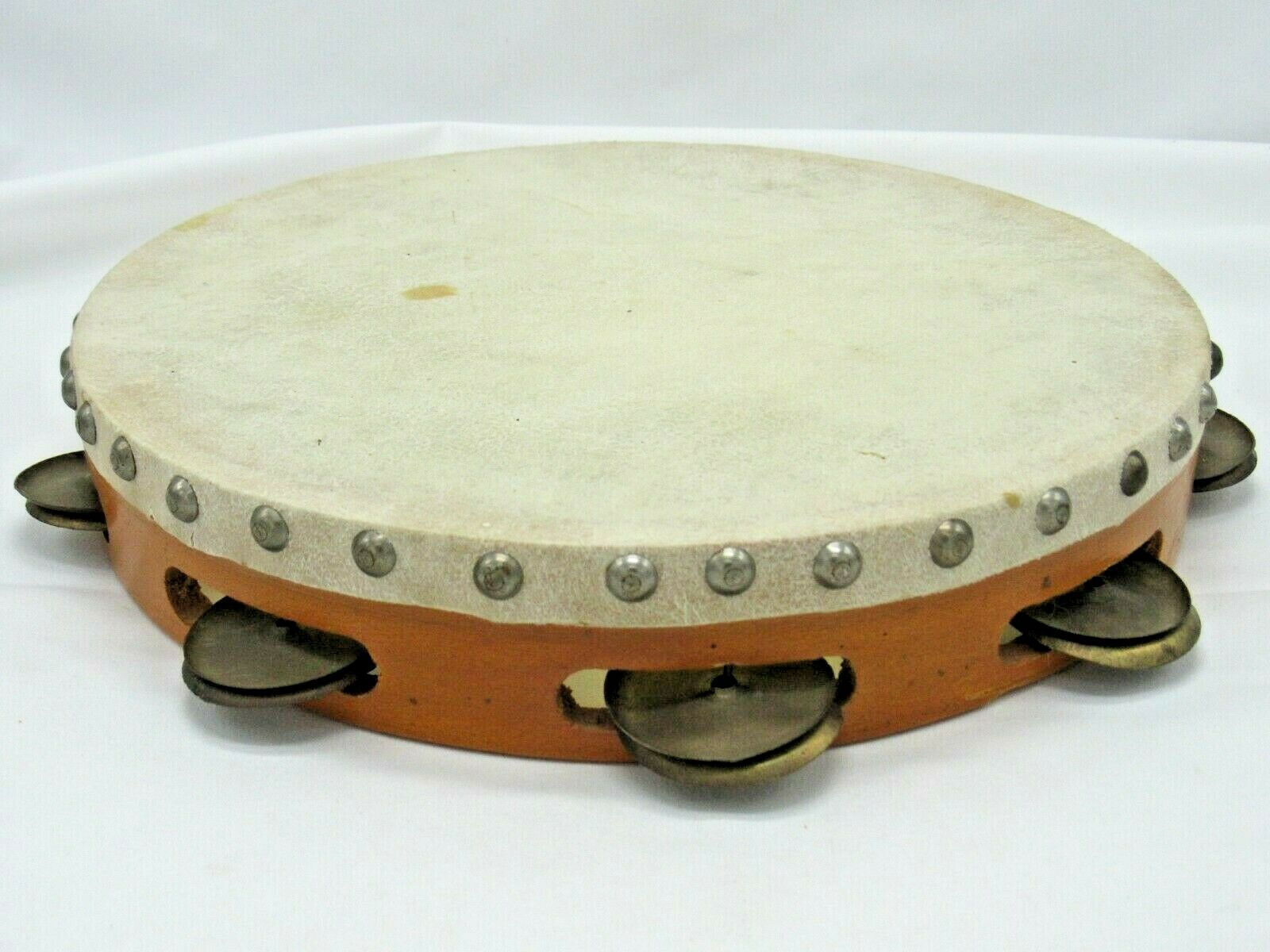 Vintage 10 Inch Wood Tambourine Made In Pakistan