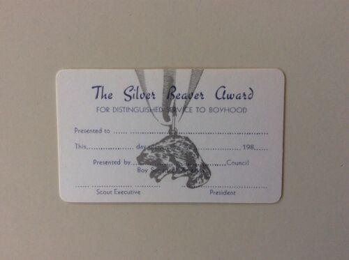 Bsa Boy Scouts Of America Silver Beaver Award Card Unused, 1980s