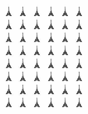 48 Eiffel Tower Envelope Seals Labels Stickers 1.2" Round