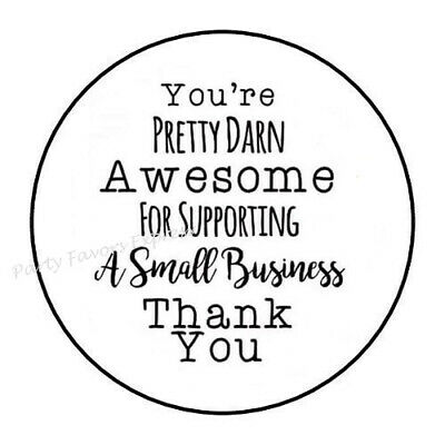 Thank You For Supporting My Small Business Envelope Seals Labels Stickers 1.5"