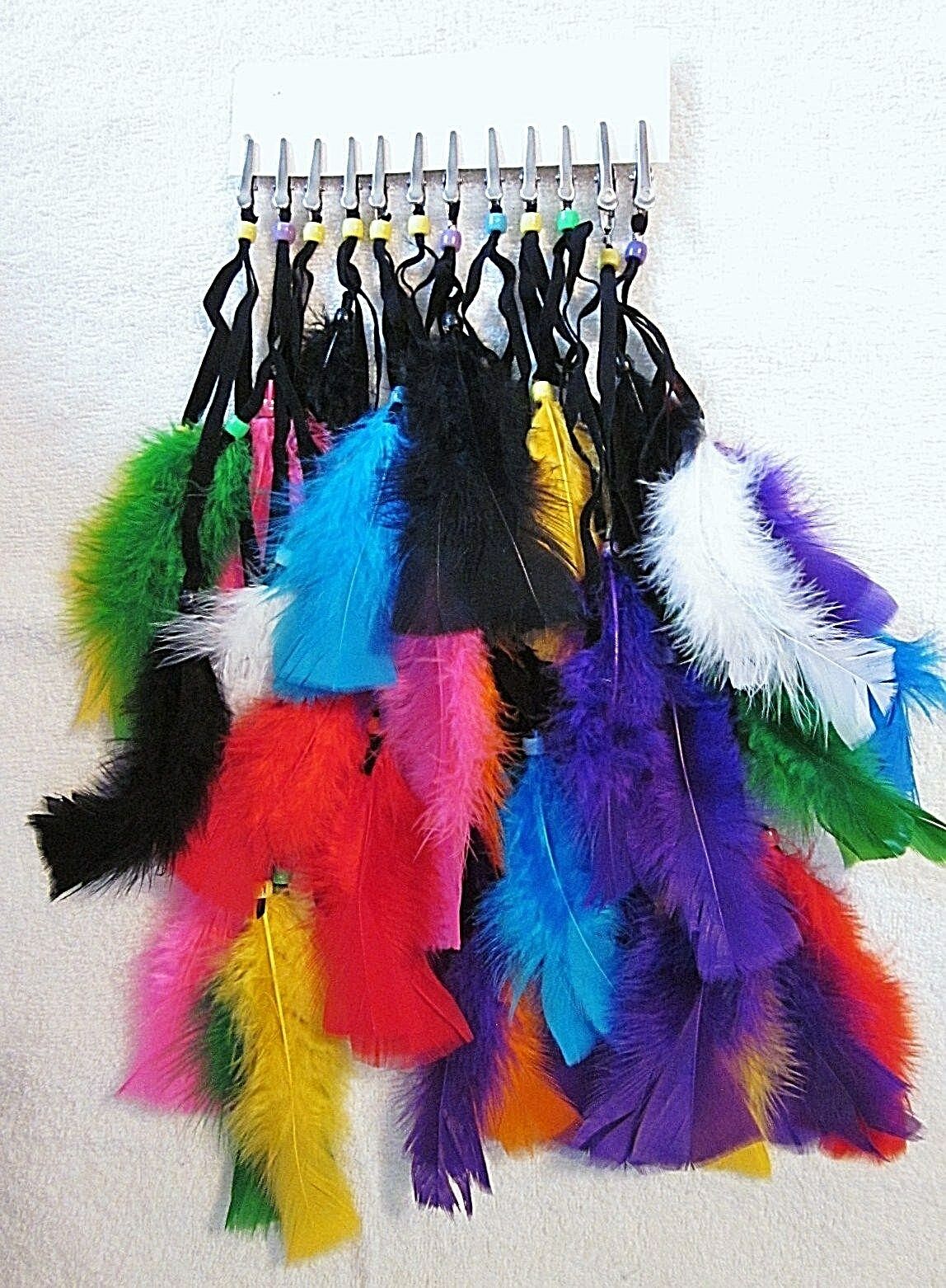 1 Dozen (12) "variety Pack # 1" All Different Assorted Feather Party Clips Roach