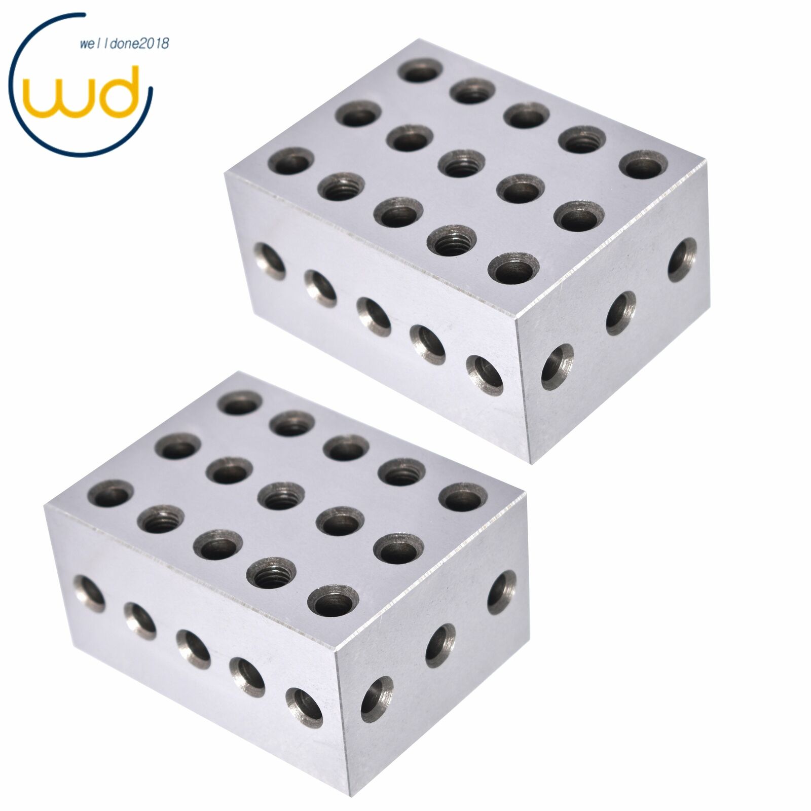 1 Matched Pair Ultra Precision  2-3-4 Blocks 23 Holes .0002" Precision Machinist