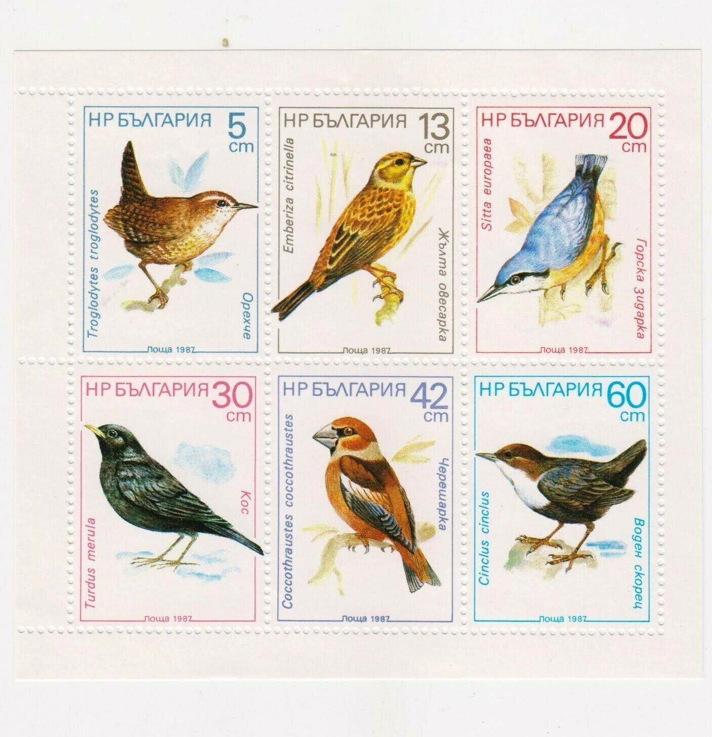 Bulgaria, 1987, "song Birds " S/s.  Mint Nh. Fresh  In Good Condition