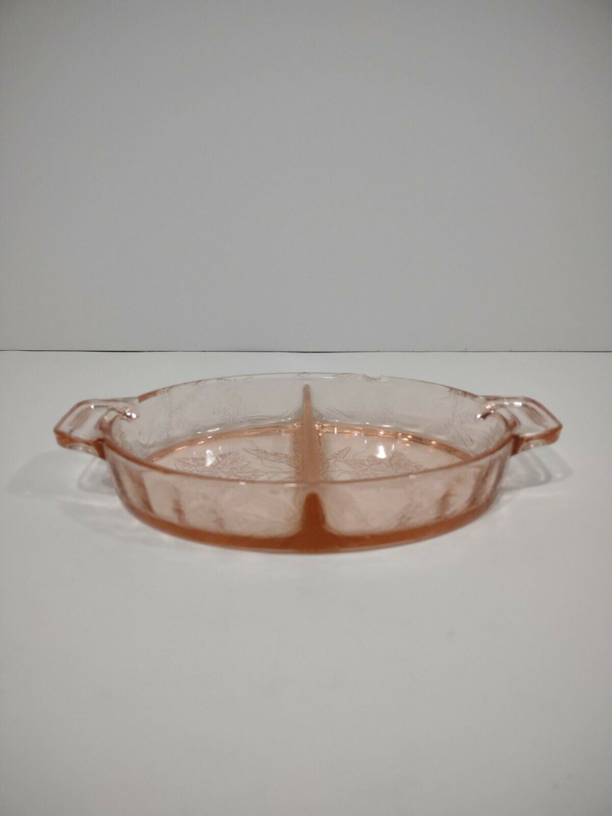 Janette Glass Collectable Floral Pink Dish