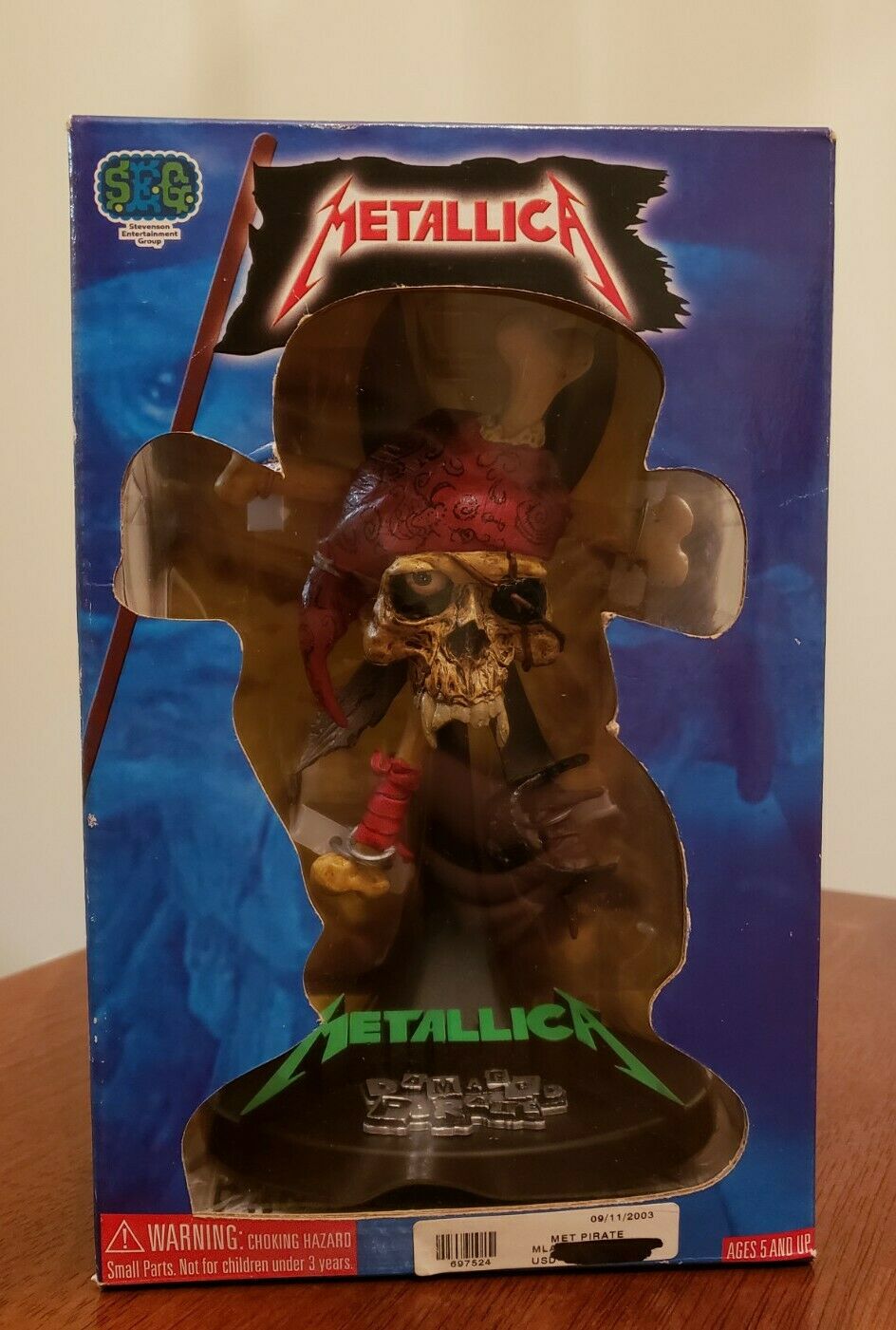 2003 Metallica Damaged Pirate By Seg Original Sealed Box Giant Master Of Puppets