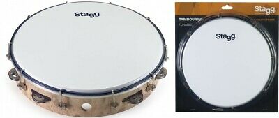 Stagg Model Tab-112p/wd 12-inch Tunable Tambourine, One Row Of Jingles