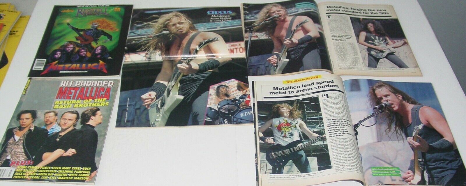 Metallica 5pc Magazine Lot Circus Hit Parader Comic 1988 To 1996 Great Deal